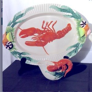 Vintage Fitz and Floyd 3-piece “Seven Fishes” serving set